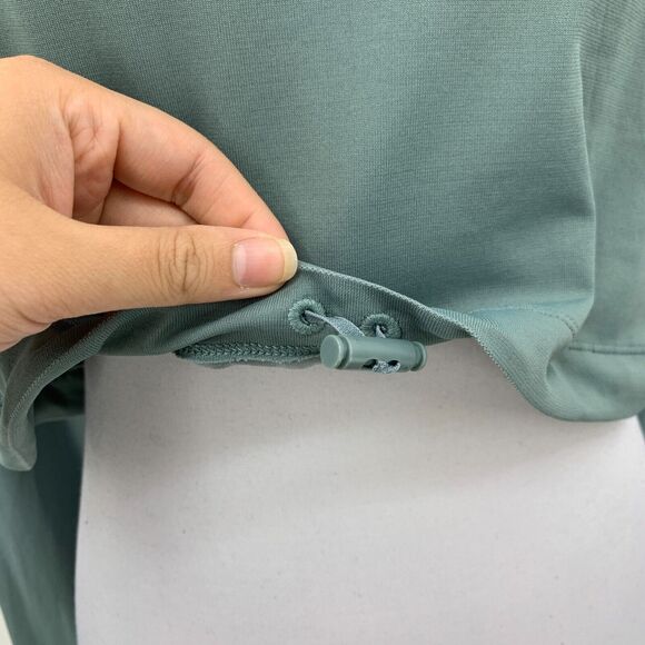 Gymshark Breeze Crop Shirt Womens S Small Fog Long Sleeve Lightweight Bungee Hem - Picture 8 of 11